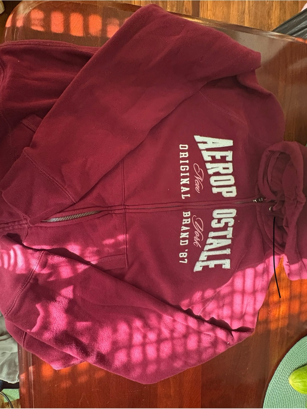 XL Aeropostale Burgundy Zip Up🍓 !! - Picture 2 of 3